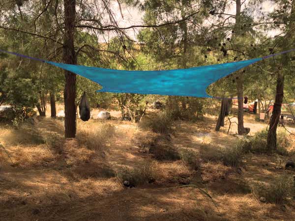 Shadysand beach tent at the campsite