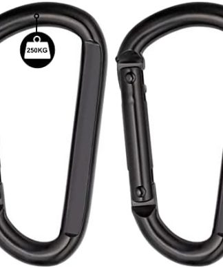 Pack of 2 Stainless Steel Spring Snap Hook Diameter M8 – Length 8 cm – Pack of 2 Versatile Indoor/Outdoor Hooks for Hammocks, Keyrings, Camping, Fishing, Swinging and Hiking Accessories