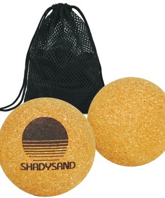 Cork Massage Balls (x2) - 6cm - Self-Massage for Back, Feet, Neck - Anti-Stress Massage - Myofascial Release, Trigger Points - Includes Carrying Net